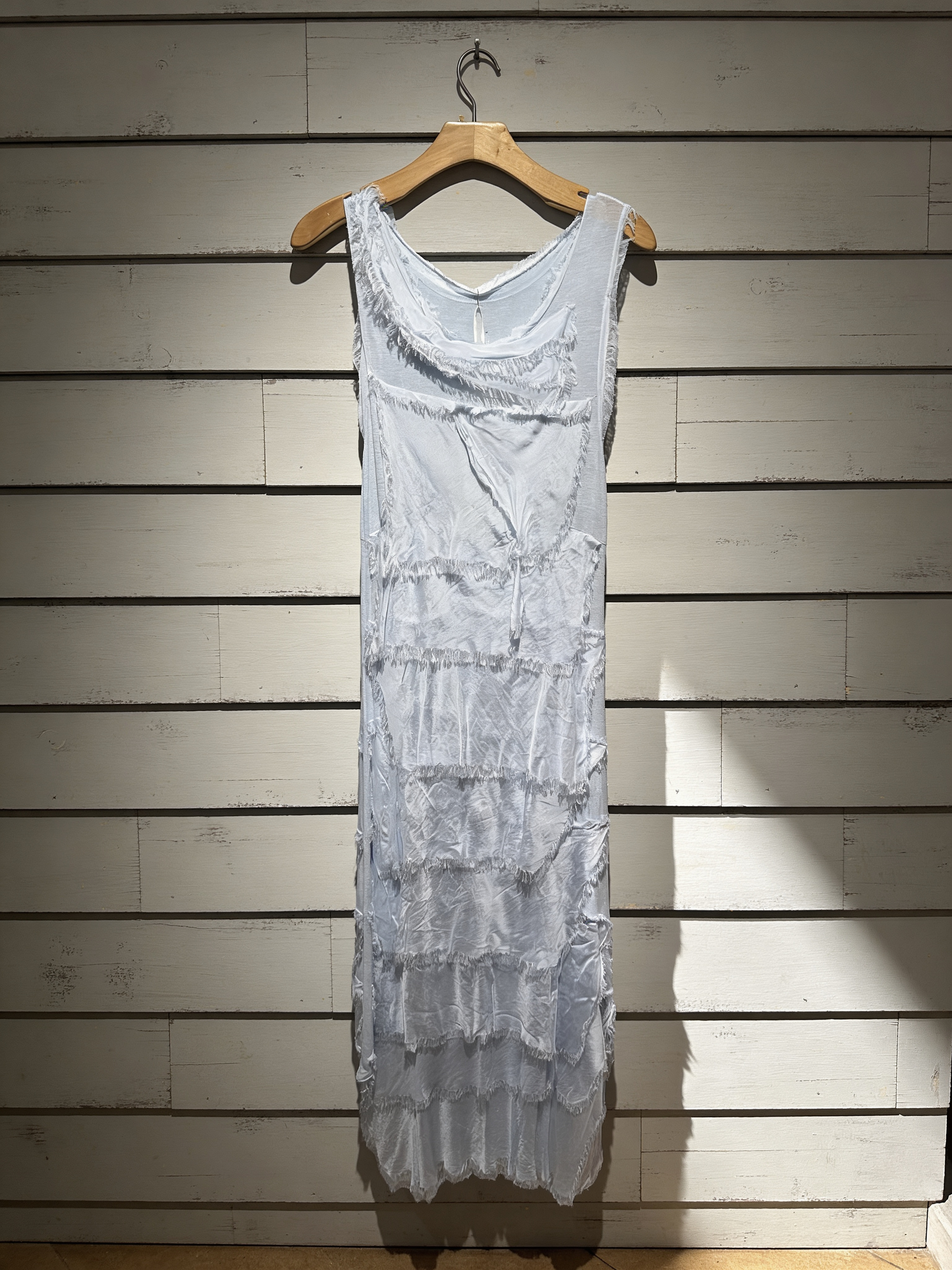 Silk Layered Ruffle Maxi Dress – Made in Italy