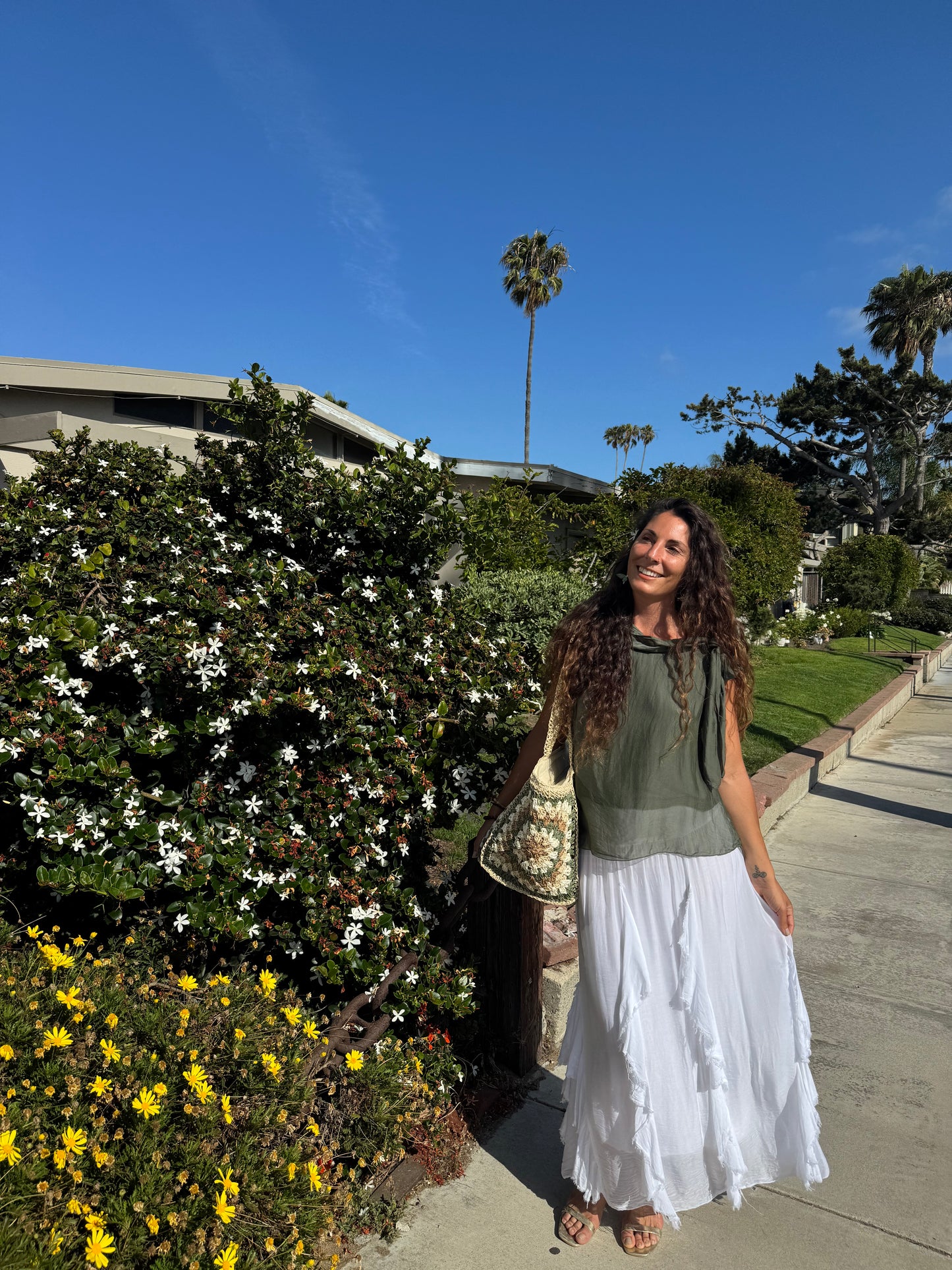 Silk Layered Maxi Skirt | One Size Boho Silk Skirt | Flowy Italian Resort Wear
