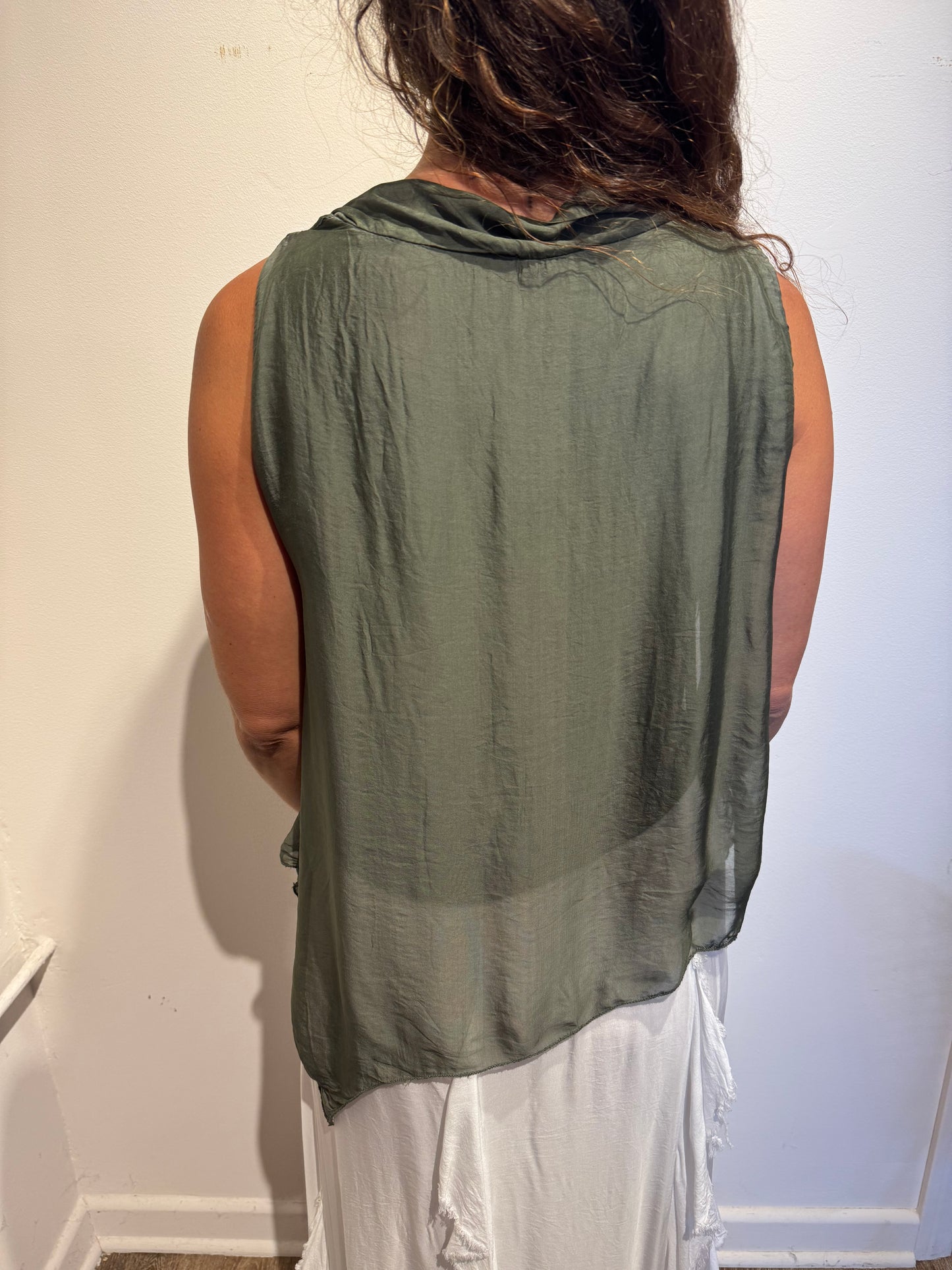 Silk Bow Asymmetric Top – Made in Italy