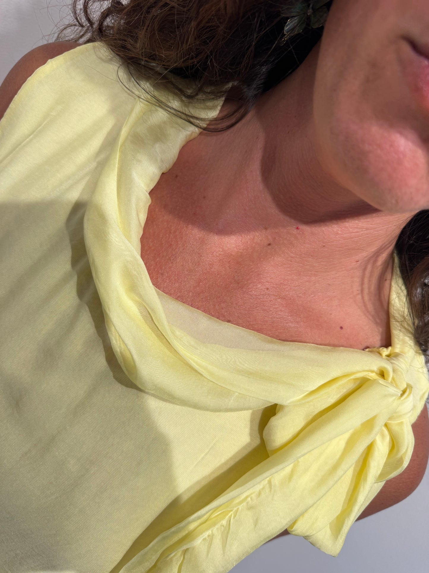 Silk Bow Asymmetric Top – Made in Italy