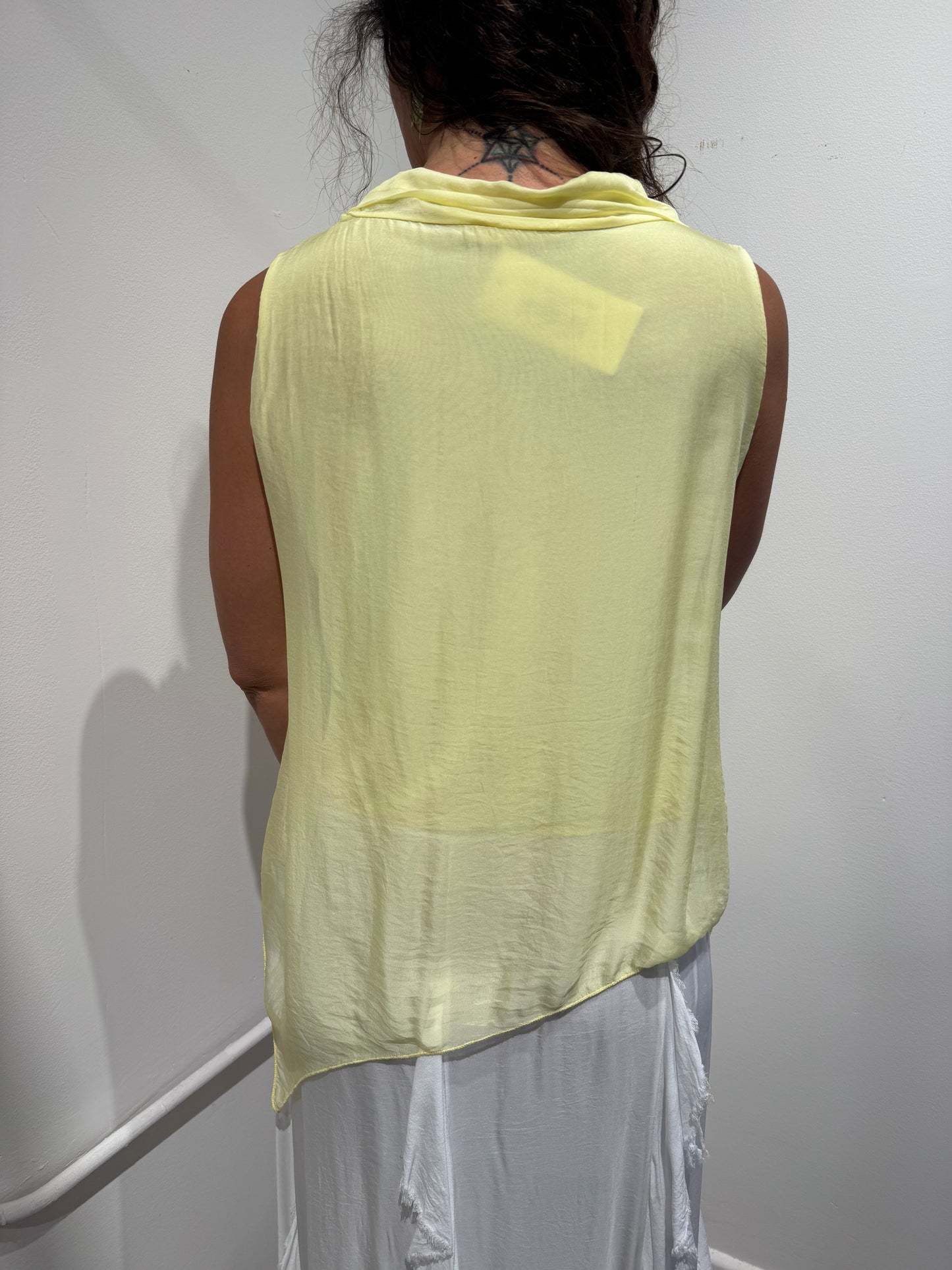 Silk Bow Asymmetric Top – Made in Italy