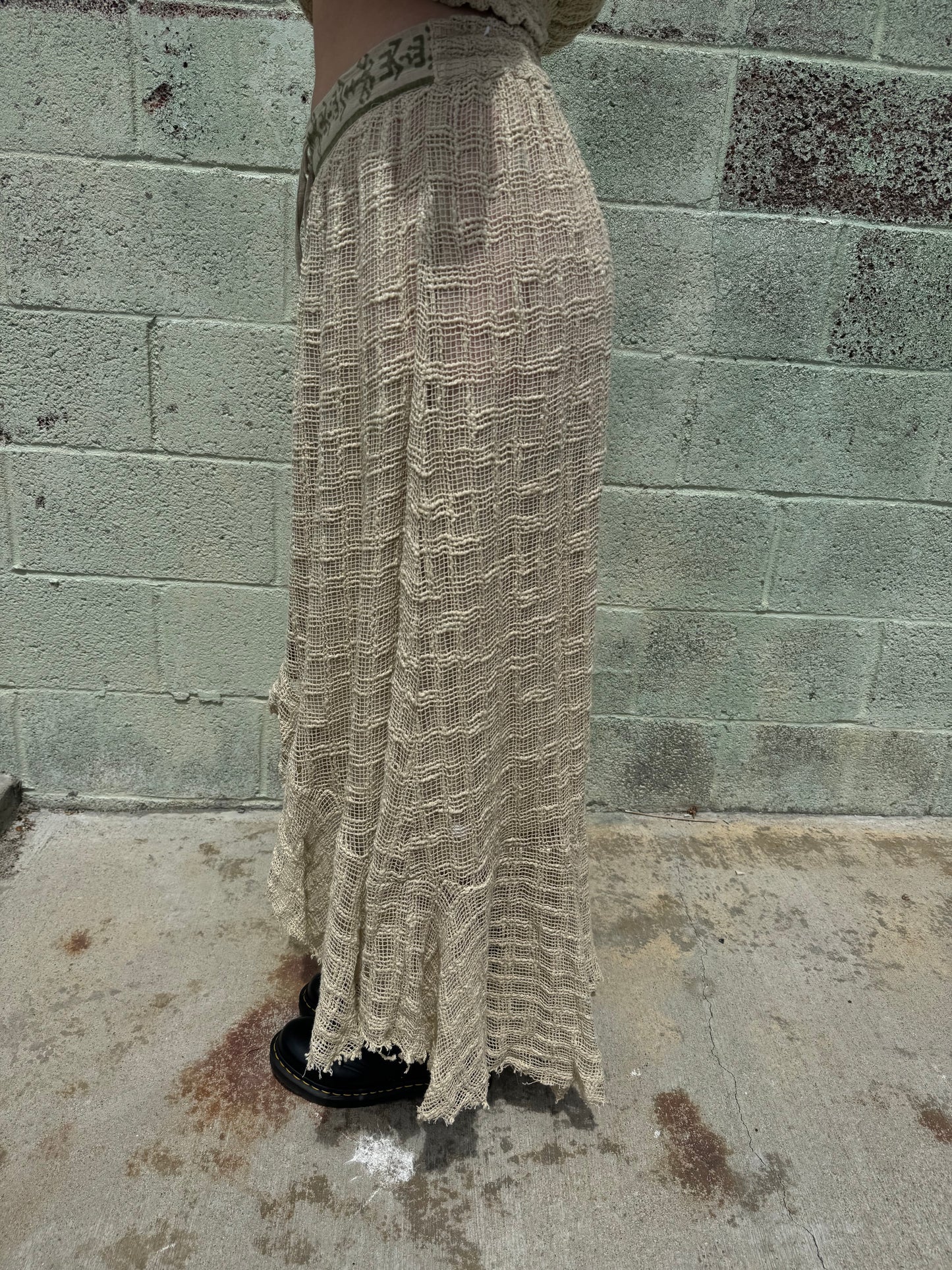 Boho Patchwork Gauze Crop Top &amp; Asymmetrical Skirt Set – One Size – Festival Style Two Piece Outfit
