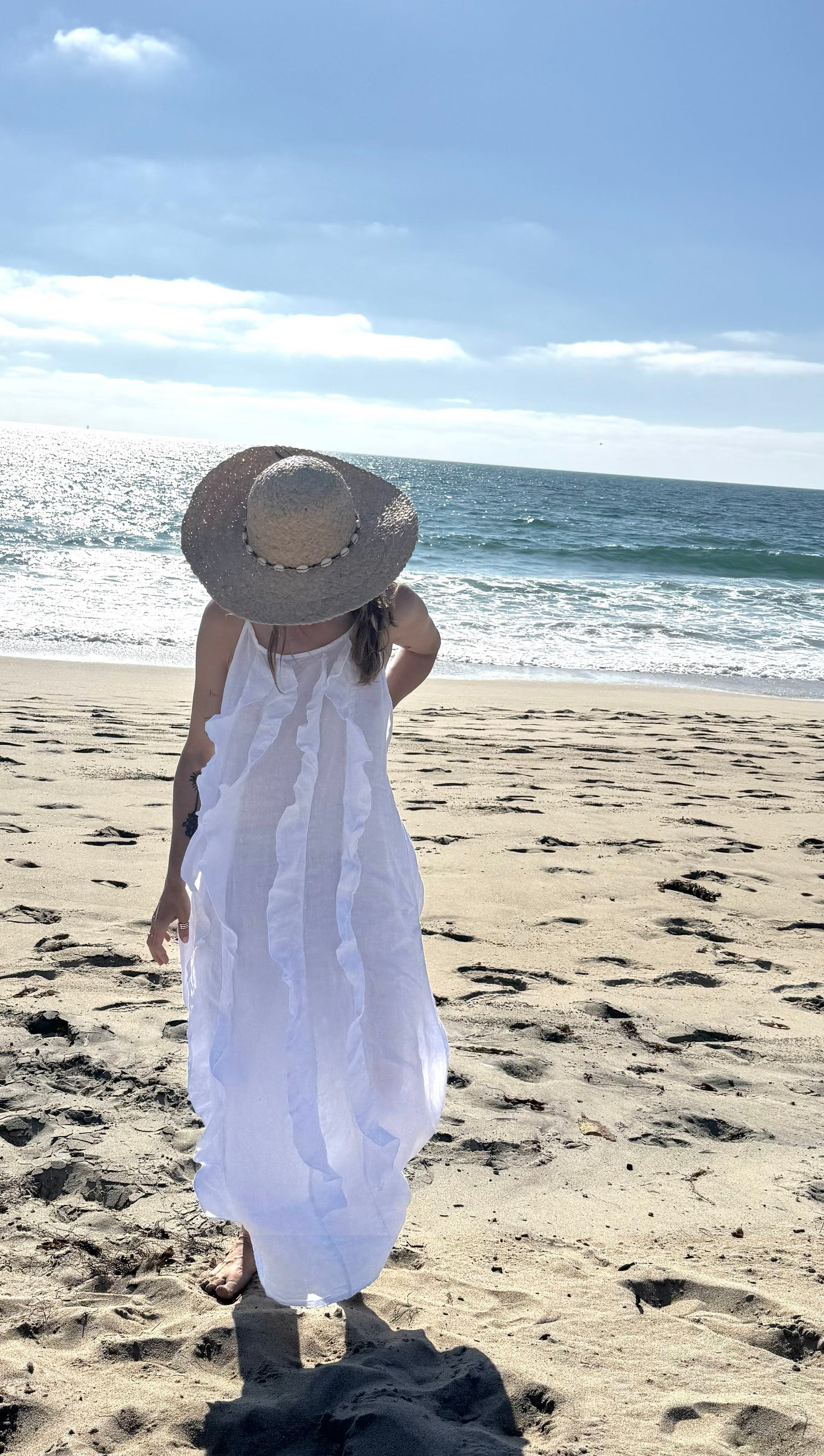 Linen Ruffle Maxi Dress – Boho Beach Dress | Lightweight Summer Linen Dress