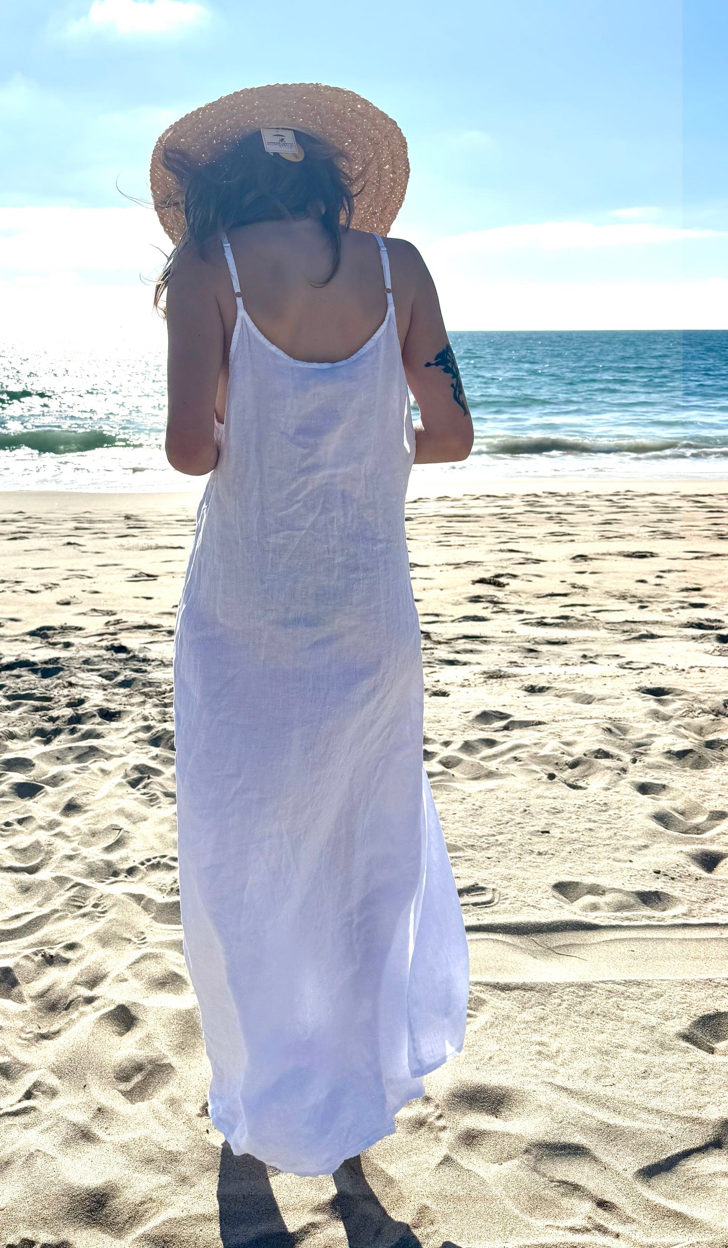 Linen Ruffle Maxi Dress – Boho Beach Dress | Lightweight Summer Linen Dress