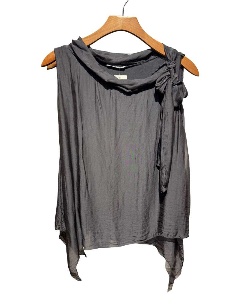 Silk Bow Asymmetric Top – Made in Italy