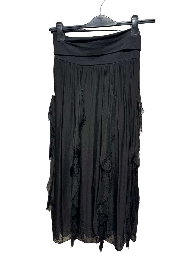 Silk Layered Maxi Skirt | One Size Boho Silk Skirt | Flowy Italian Resort Wear