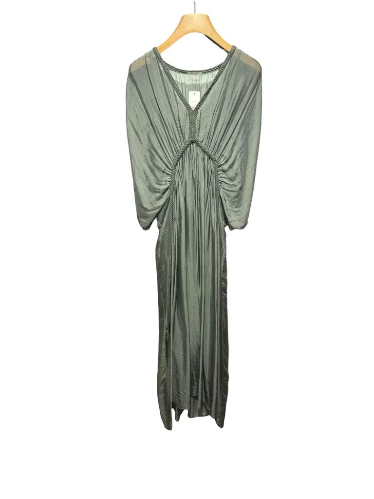 Goddess Silk Maxi Dress – Made in Italy – One Size Draped Boho Luxury Dress