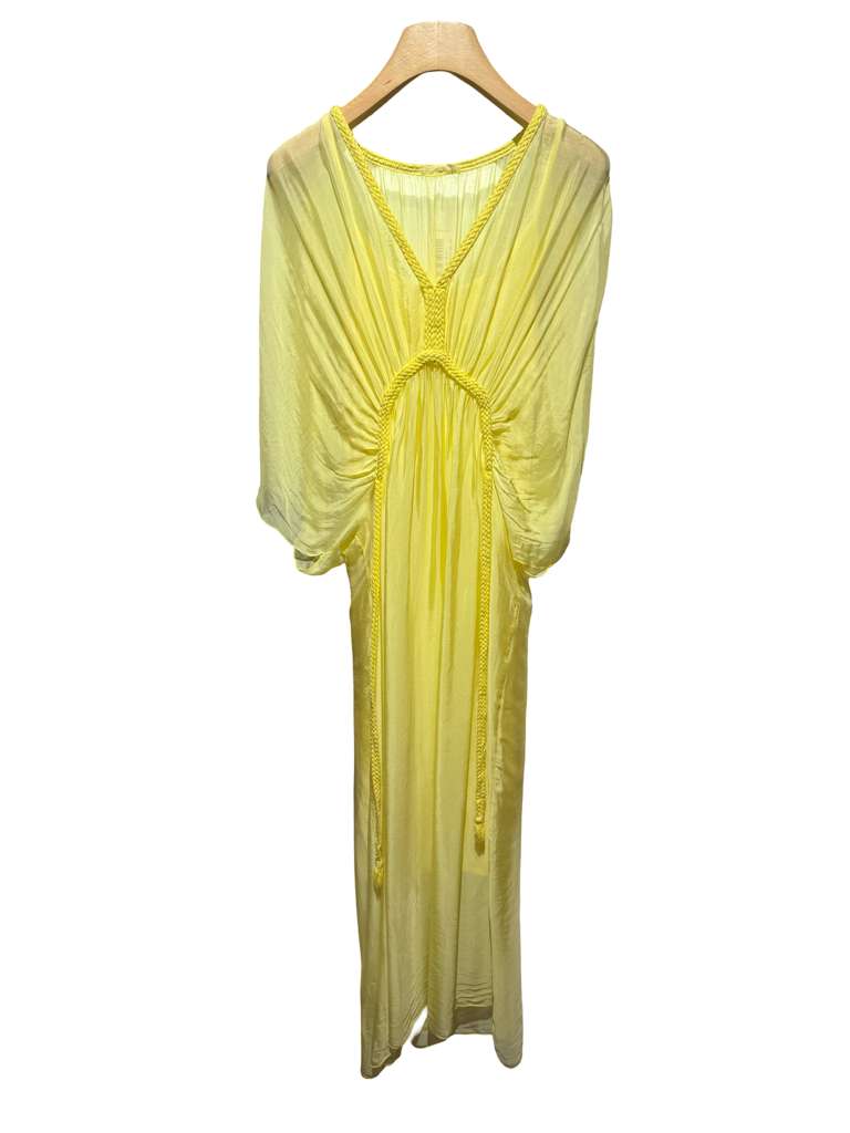 Goddess Silk Maxi Dress – Made in Italy – One Size Draped Boho Luxury Dress