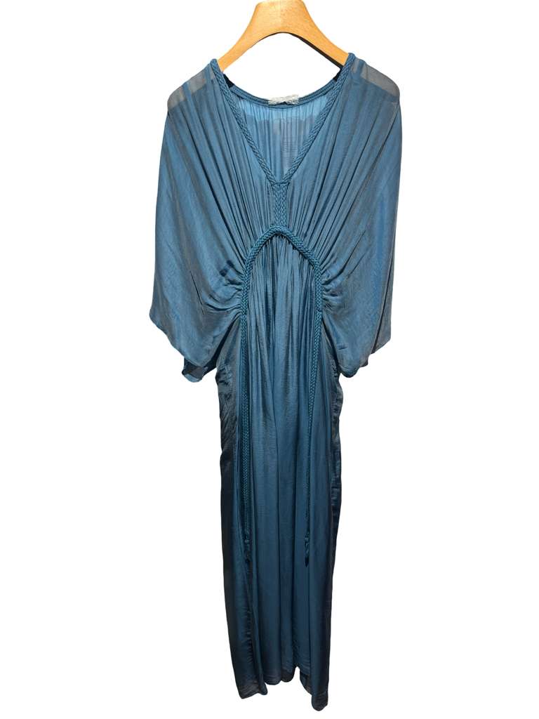 Goddess Silk Maxi Dress – Made in Italy – One Size Draped Boho Luxury Dress